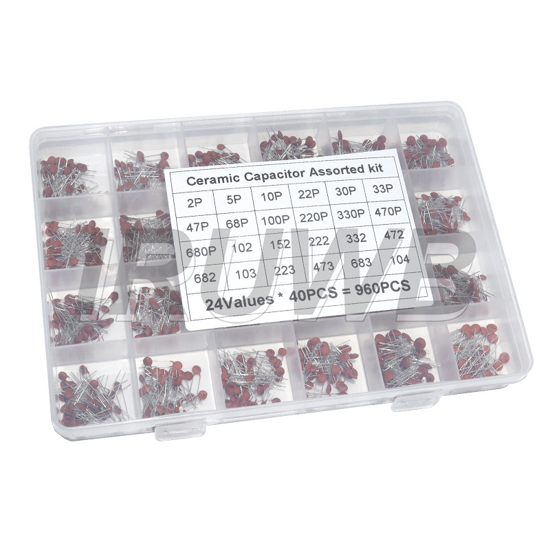 Ceramic Capacitor Kit Set 2pF-0.1uF Electronic Components Capacitor Assorted Kit IC for DIY