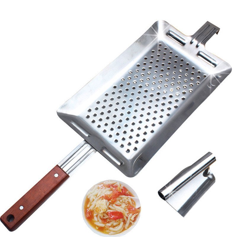 Bed Noodle Pole Noodle Presser Pimple Push Sip Pimple Sip Tool พื้นผิวสแตนเลสคู่มือ 6ARS