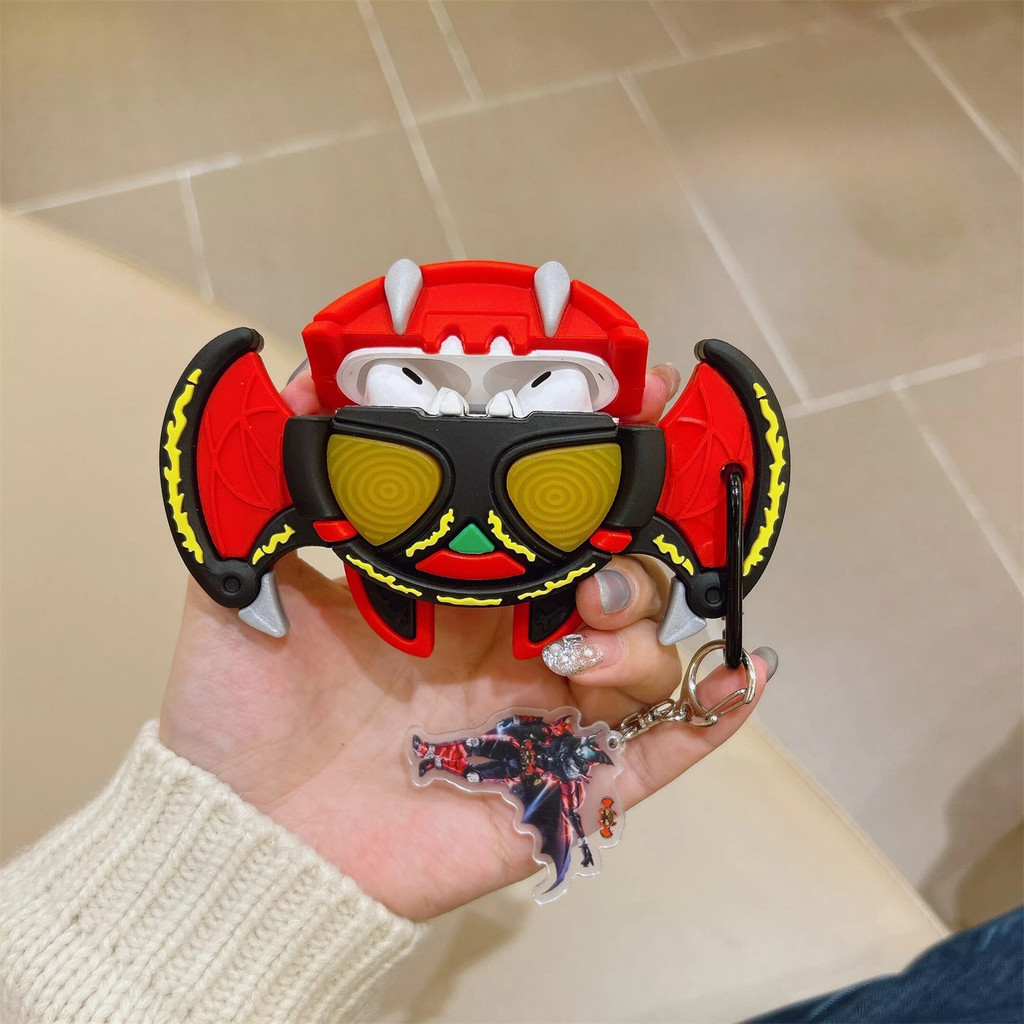 สําหรับ AirPods 4/pro3 2025 เคสซิลิโคนการ์ตูน Masked Kamen Rider Dark Kiva พร้อมจี้ AirPods 1/2 pro 2 AirPods 3 หูฟังไร้สายบลูทูธป้องกันกรณี
