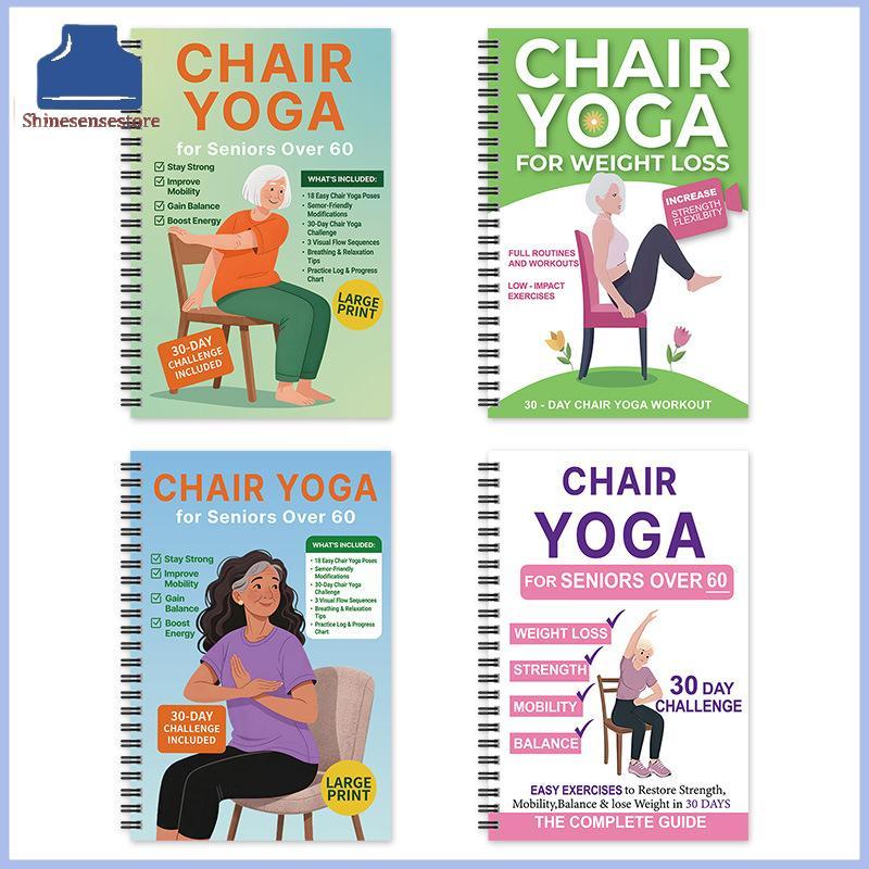 SHINE เก้าอี้ 30 วันโยคะสําหรับโน้ตบุ๊คเกลียวลดน้ําหนักออกกําลังกายที่บ้านทุกวันสําหรับอาวุโสเริ่มต้