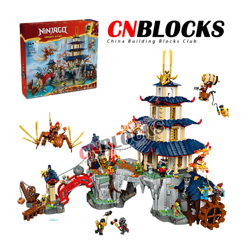 เมืองวัดทัวร์นาเมนต์71814(3489 ชิ้น) Ninjago Modular Building Blocks ของเล่นเด็กของขวัญสําหรับเด็กผู