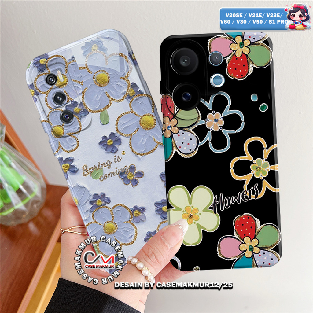เคสนิ่ม Vivo V60 / V50 / V30 / V23E / V20 SE / V21E / S1 Pro Floral Motif - ซิลิโคน TPU - กันลื่น