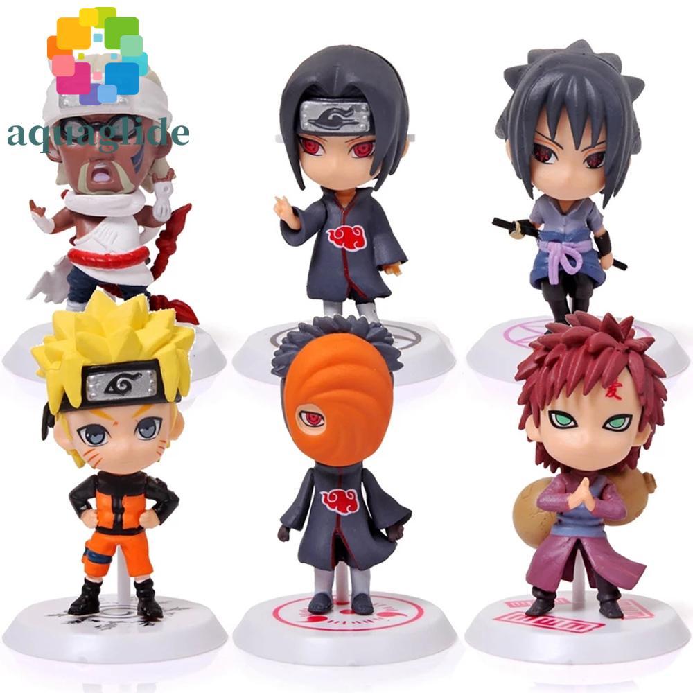 AQUAGLIDE Naruto PVC Toys การ์ตูนญี่ปุ่น Sasuke Obito Gaara Model Figurine Kakashi