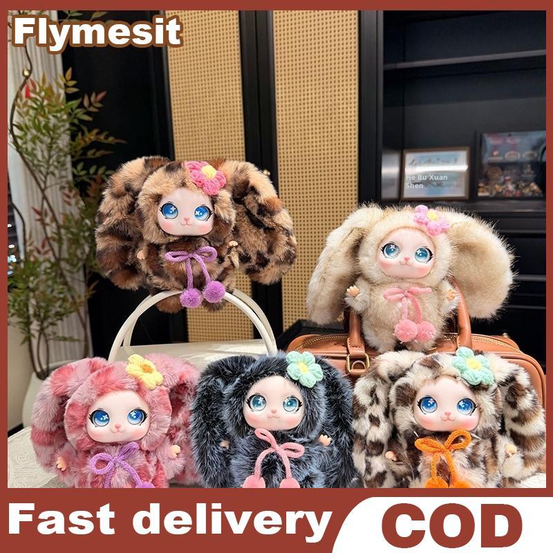 Flymesit ไวนิล Plush Bunny พวงกุญแจนุ่มตุ๊กตา Charming จี้สําหรับ Bapa แฟชั่นตกแต่ง EN