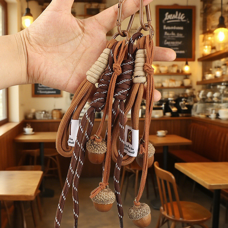 Creative Nut จี้ตกแต่งส่วนบุคคลจี้กระเป๋าเป้สะพายหลังพวงกุญแจแขวนเชือก