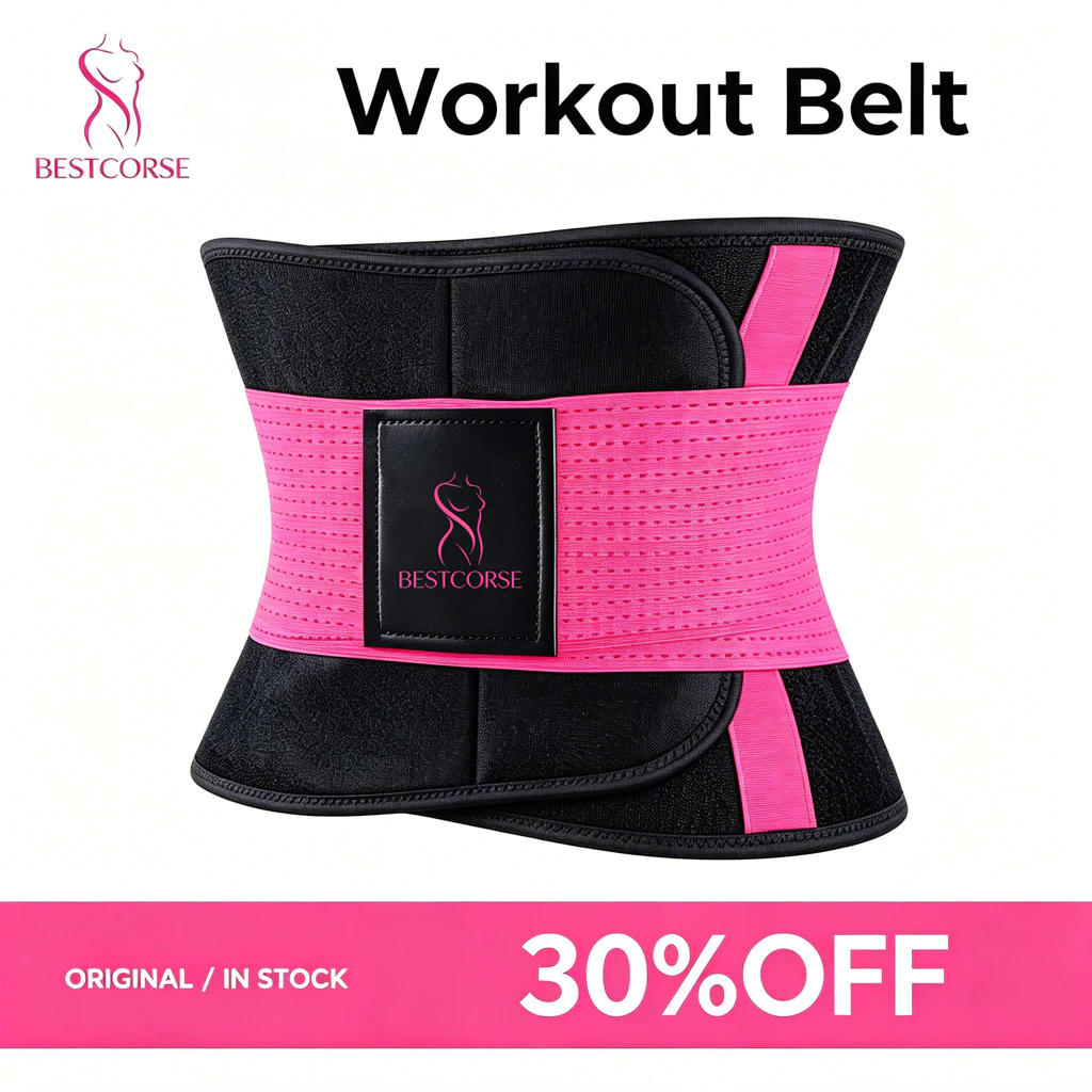【BESTCORSE】เข็มขัดกระชับเอว Neoprene สำหรับผู้หญิง สีชมพู เข็มขัดรัดเอวออกกำลังกายสำหรับผู้หญิง เข็มขัดกระชับสัดส่วน เข็มขัดรัดเอวลดไขมันหน้าท้อง ลดน้ำหนัก แผ่นรัดหน้าท้อง สายรัดเอว ที่รัดเอว ที่รัดหน้าท้อง แผ่นรัดเอว แผ่นรัดหน้าท้องเอว s สเตย์รัดหน้าท้อง