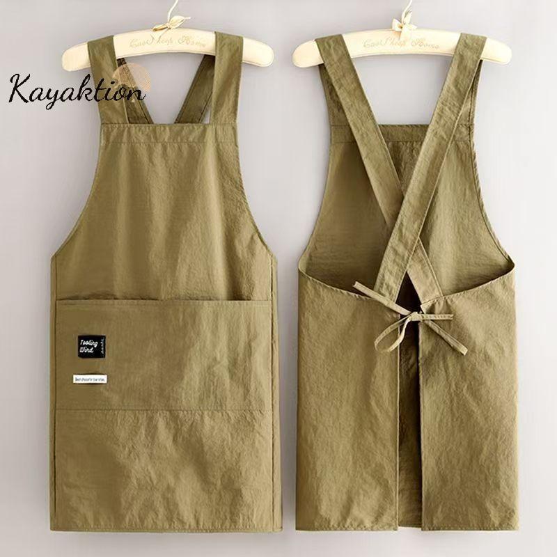 Kayaktion ทําอาหารผ้ากันเปื้อนครัว Breathable สวมใส่ผู้ใหญ่เอวผ้ากันเปื้อน Anti Fouling นุ่มร้านอาหารเสื้อผ้าทํางานบ้าน Nice