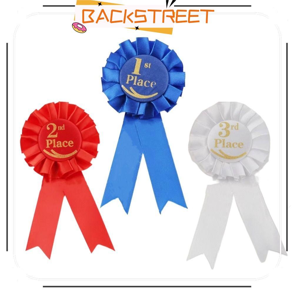 BACKSTAGERRET Rosette Ribbon, Recognition Ribbons Blue,Red,White Ribbon Award Set, Honorable Ribbon