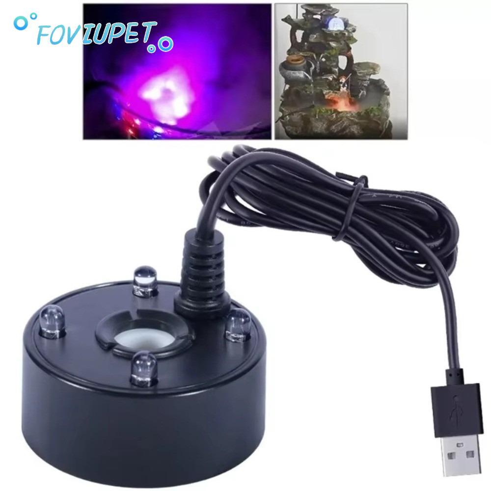 FOVIUPET APPEAEA Fogger Nebulizer, ไฟที่มีสีสัน 5V USB Mist Maker, Bubble Generator Atomizing หัว 4 ไฟ LED Atomizer หัว Pond