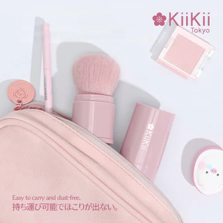 KiiKii แปรงแต่งหน้าแบบพกพา แปรงปัดแก้ม ขนละเอียด พร้อมฝาปิด ป้องกันฝุ่น เหมาะทุกใบหน้า