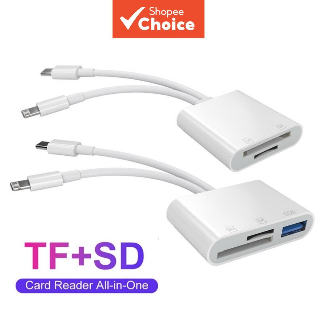 เครื่องอ่านการ์ด SD แบบ USB-C 2 ช่อง รองรับทั้ง MicroSD และ SD สําหรับ iPhone, iPad, Android และกล้อง ใช้งานง่าย เสียบแล้วใช้งานได้เลย