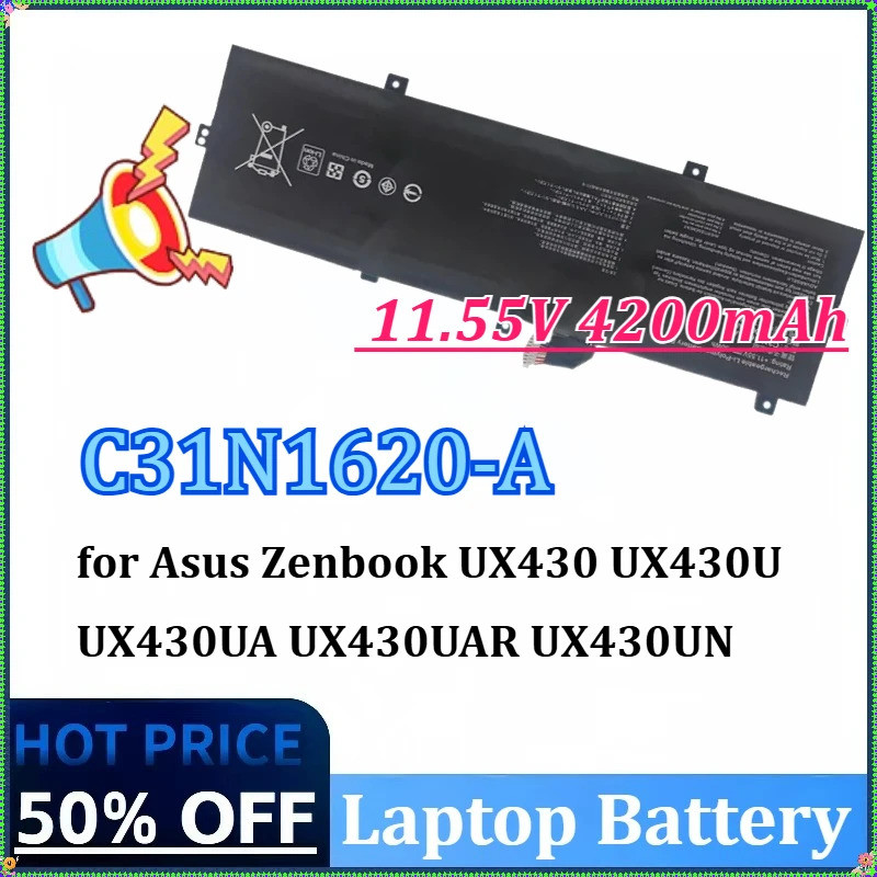 C31N1620-A 11.55V 4200mAh แบตเตอรี่แล็ปท็อปสําหรับ Asus Zenbook UX430 UX430U UX430UA UX430UAR UX430U