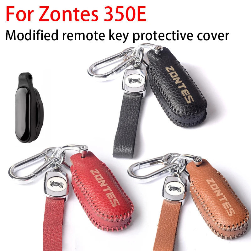 Zontes 350E รถจักรยานยนต์รีโมทคอนโทรลฝาครอบป้องกันกุญแจทําจาก PU คุณภาพสูงหรือหนังแท้อุปกรณ์เสริมในรถยนต์