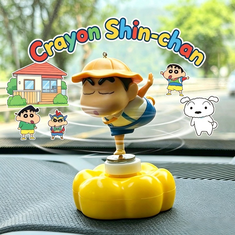 ของเล่นแอคชั่นฟิกเกอร์เครยอนชินจัง Flying 360° หมุนได้ Crayon Shin-chan ตกแต่งภายในรถยนต์เครื่องประดับเดสก์ท็อปที่บ้าน