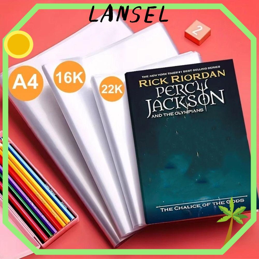 LANSEL1 10 ชิ้นปกหนังสือพลาสติก, ทนต่อการสึกหรอ A4/16K/A5 ปกหนังสือโปร่งใส, กันน้ํา Self-Adhesive ปิดหนังสือ PVC ฝาครอบป้องกัน