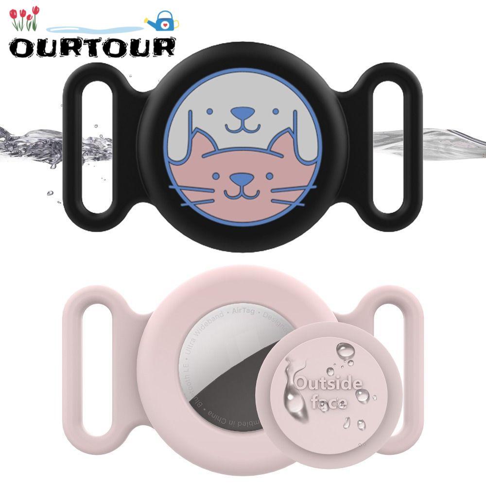 URTOUR Tracker แขนป้องกัน,ซิลิโคนป้องกันการสูญหายปลอกคอสัตว์เลี้ยงซิลิโคน,น่ารักการ์ตูนอุปกรณ์เสริมกันน้ํา Locator Holder Protector สําหรับแมวสุนัข