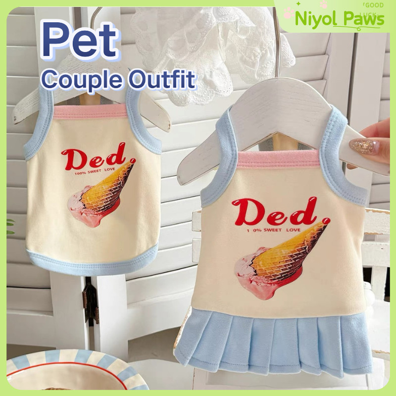 เสื้อกั๊กสัตว์เลี้ยงการ์ตูนใหม่สําหรับสุนัขขนาดเล็กเท็ดดี้ปอมเมอเรเนียนแมวฤดูใบไม้ผลิเสื้อผ้าฤดูร้อน