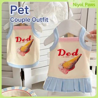 เสื้อกั๊กสัตว์เลี้ยงการ์ตูนใหม่สําหรับสุนัขขนาดเล็กเท็ดดี้ปอมเมอเรเนียนแมวฤดูใบไม้ผลิเสื้อผ้าฤดูร้อน