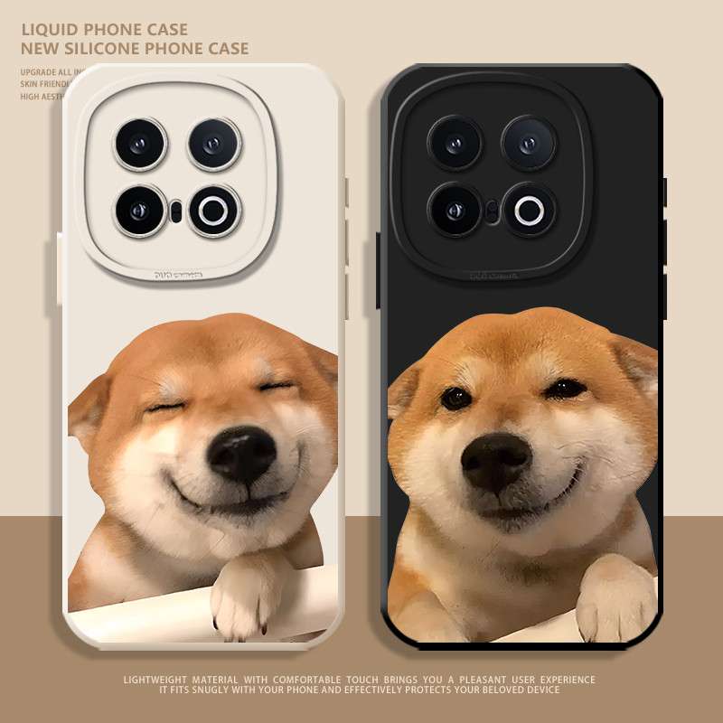 Smiley Shiba Inu เหมาะสําหรับ iqoo13 เคสโทรศัพท์ 12 ซิลิโคน neo10pro oneplus ace5 คู่ 3v กรณี 11 น่า