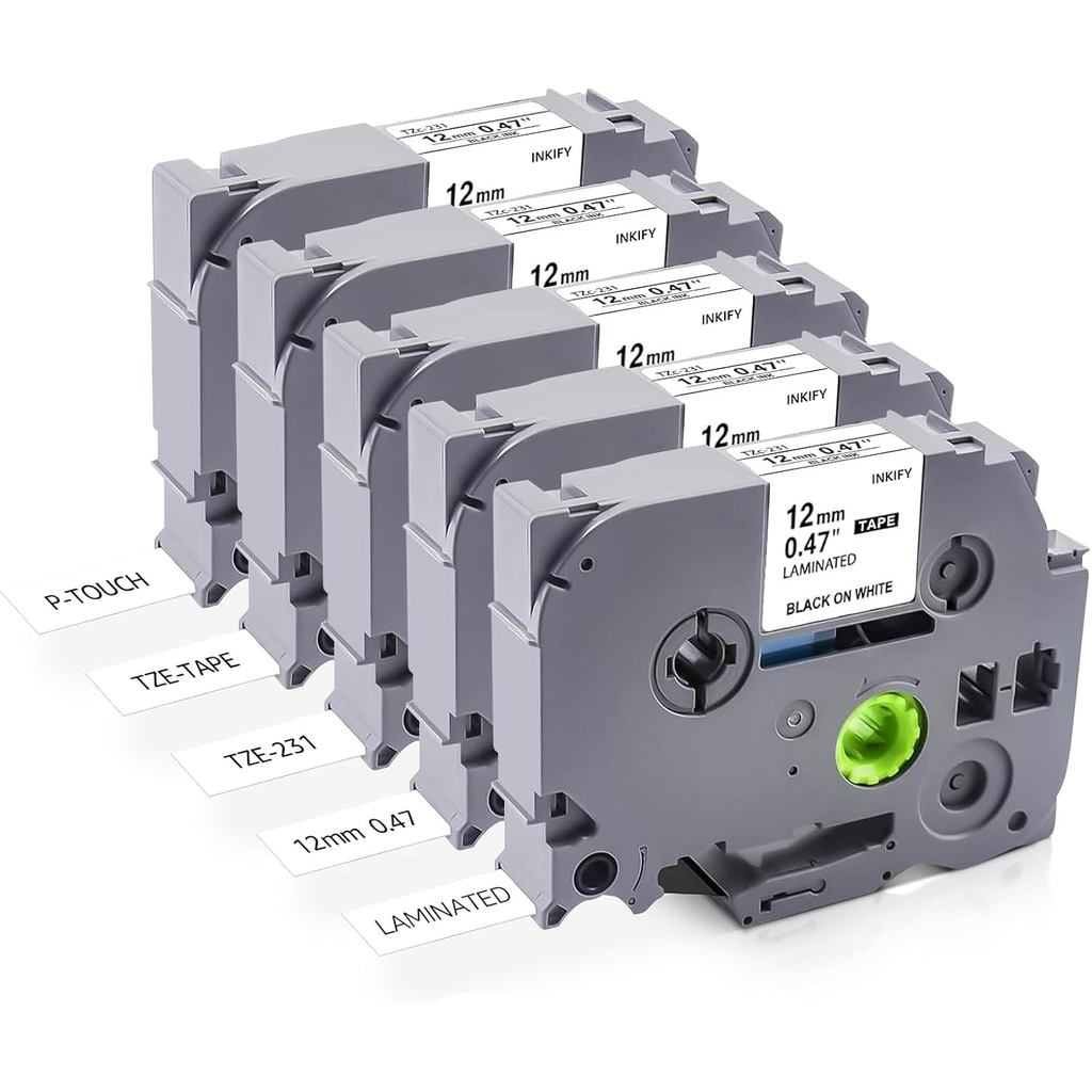 เปลี่ยนสําหรับ Brother P Touch Label Maker เทป TZe-231 TZe TZ เทป 12 มม. 1/2 นิ้ว P Touch Label Make