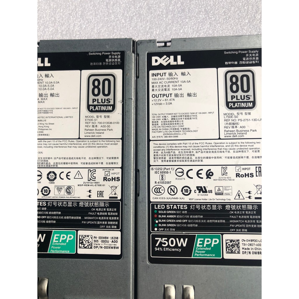 DELL DELL 750W Server Power R730XD R730 R630 T630 EPP Green Label พร้อมส่ง