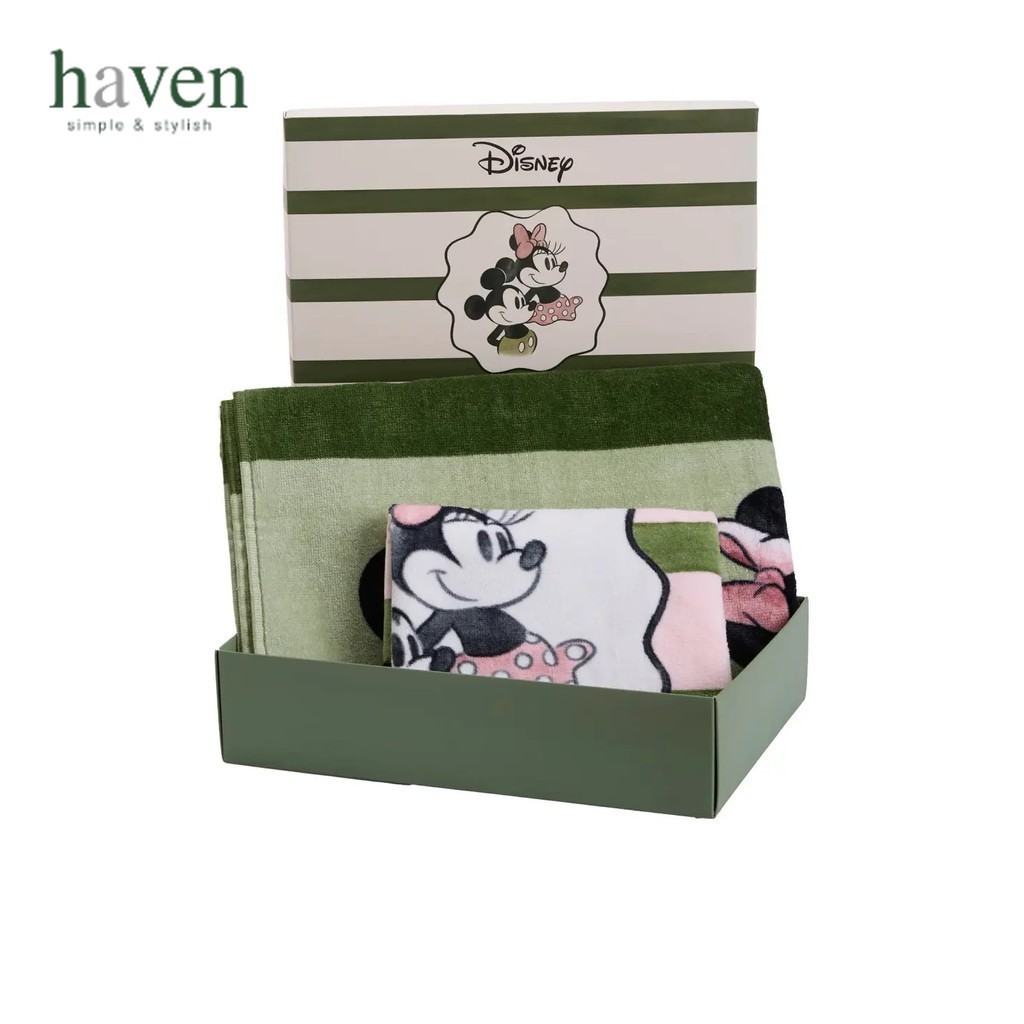 ชุดเซ็ตผ้าขนหนู พร้อมกล่องของขวัญ Disney Collection ลิขสิทธิ์แท้ 2 ผืน นุ่มสบาย ซับน้ำดี แห้งเร็ว