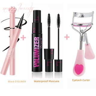 2 In 1 Waterproof Mascara Eyelash Curler Eye Makeup Set