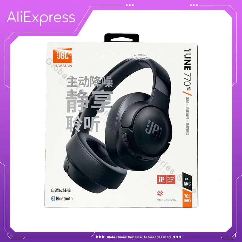 JBL Tune 770NC T770NC Original ANC บลูทูธ 5.3 พร้อม LE Audio อัพเกรด 760NC หูฟังการเชื่อมต่อหลายจุดช