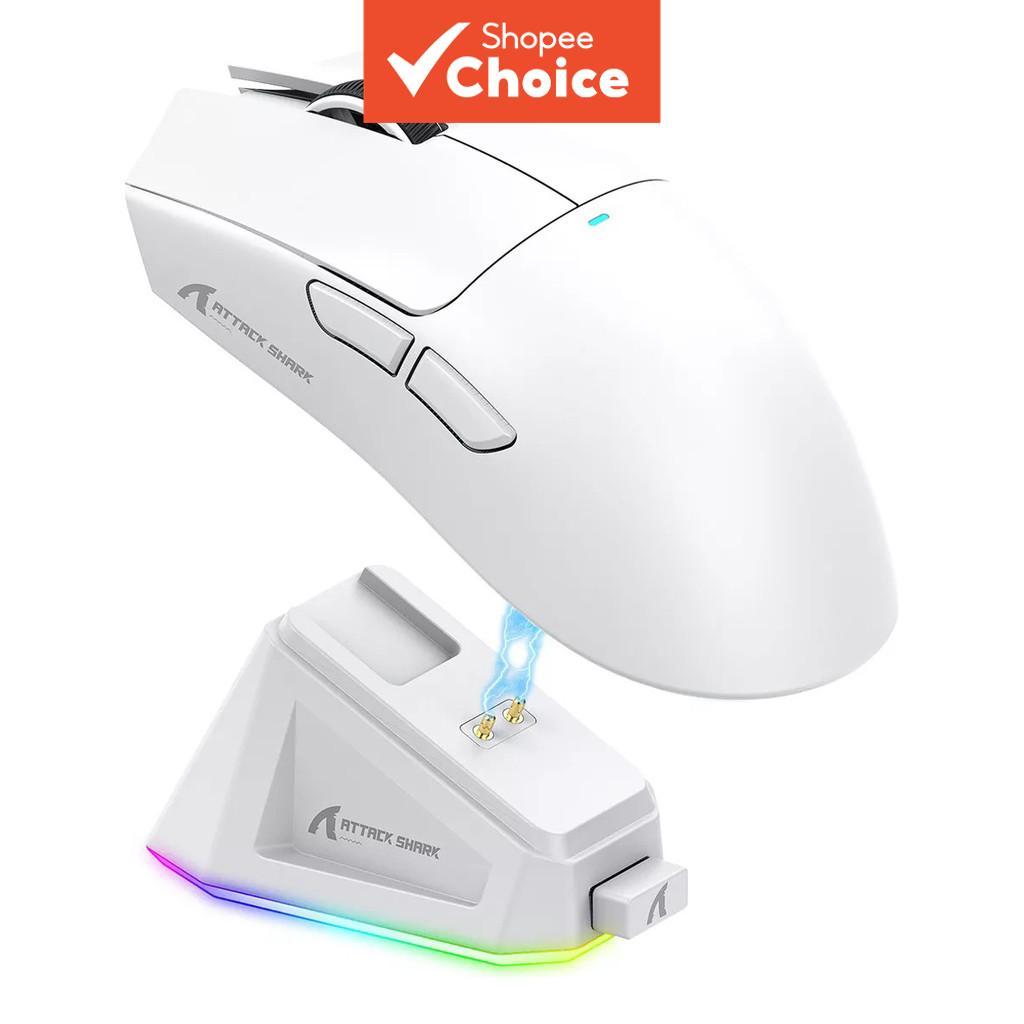 เมาส์เกมมิ่งไร้สาย Attack Shark X11 เชื่อมต่อได้ 3 โหมด 2.4GHz/สาย/บลูทูธ PAW3311 22000DPI 400IPS RG