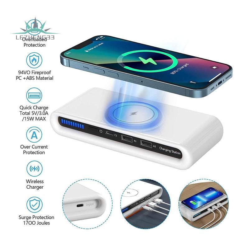 1 ชิ้นแบบพกพา Wireless Charger 4-In-1 Multiport Wireless Charger Dual USB Wireless Charger สําหรับ H
