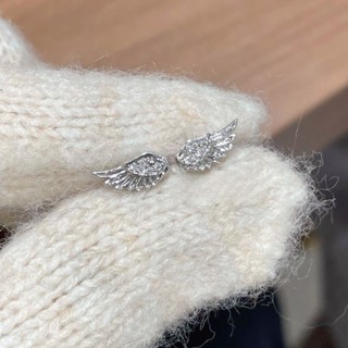 ต่างหูสตั๊ดปีกนางฟ้าโลหะผสมแฟชั่นสําหรับผู้หญิง