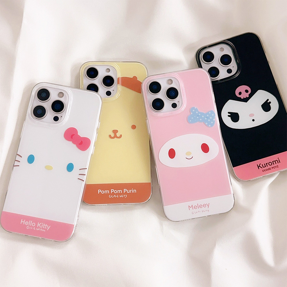 ป้องกัน Sanrio รูปแบบ Double Layer IMD สําหรับ IPhone 17 11 13 14 15 16 12 PRO MAX 17 PRO MAX กันกระแทก Soft Edge Hard กลับ