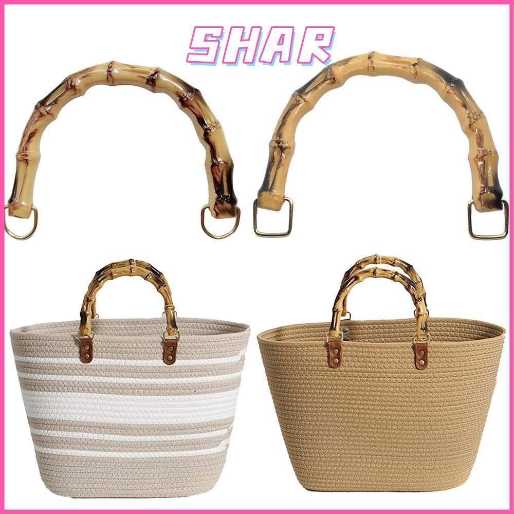 ที่จับกระเป๋าไม้ไผ่ SHAR พร้อมหัวเข็มขัด 15.5 ซม. ที่จับกระเป๋าไม้ไผ่, กล่องของขวัญอุปกรณ์เสริมกระเป