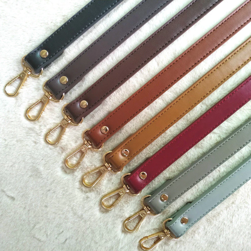 [การจัดส่งสินค้าในคลังสินค้าในประเทศ]สายรัดกระเป๋าไหล่หนังเทียมขนาด 60 ซม., สีทึบ สวมใส่ง่ายและสั้น