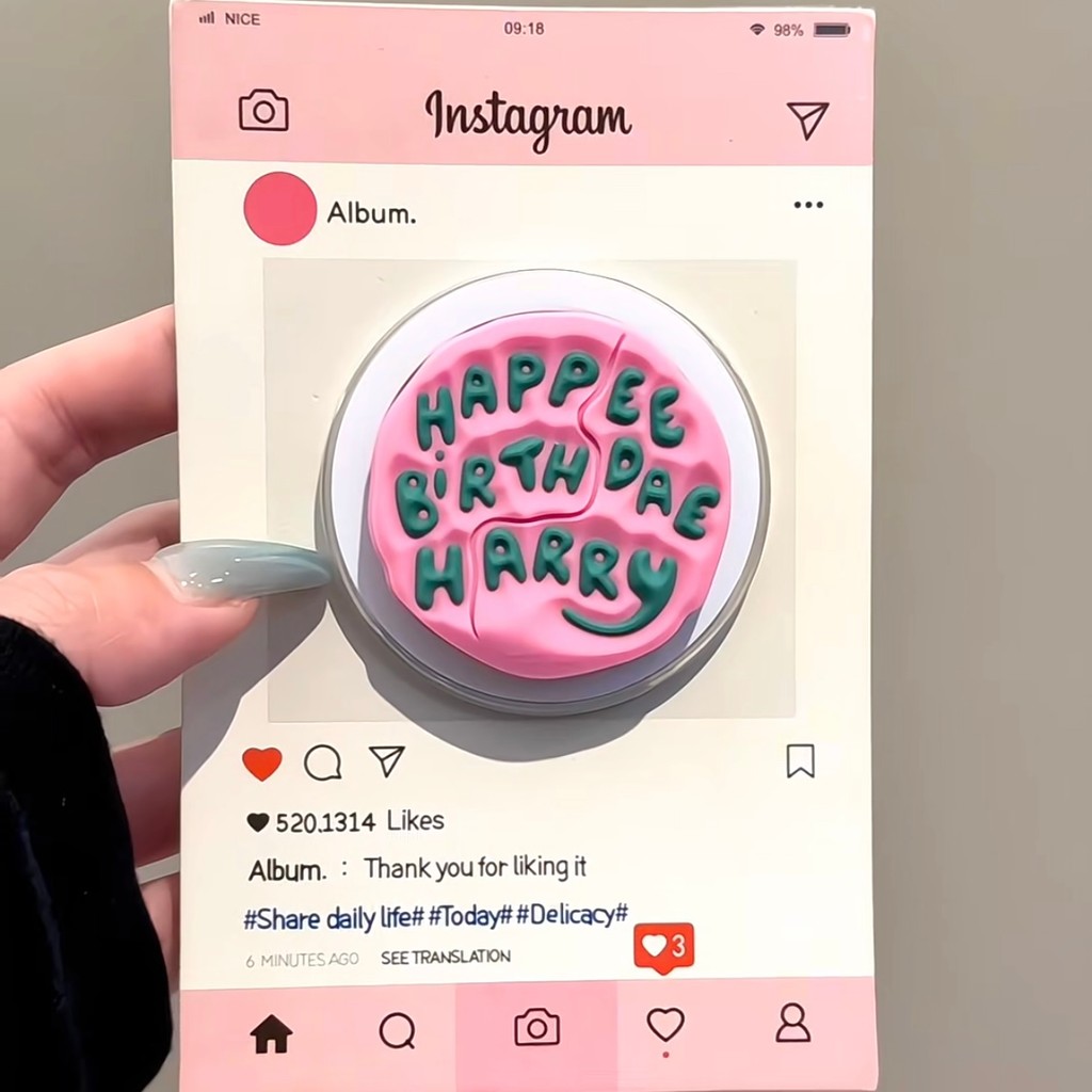 ที่วางโทรศัพท์แม่เหล็ก magsafe ขาตั้ง ins 小众玫红底英文干磁吸支架适用MagSafe手机强力吸面人