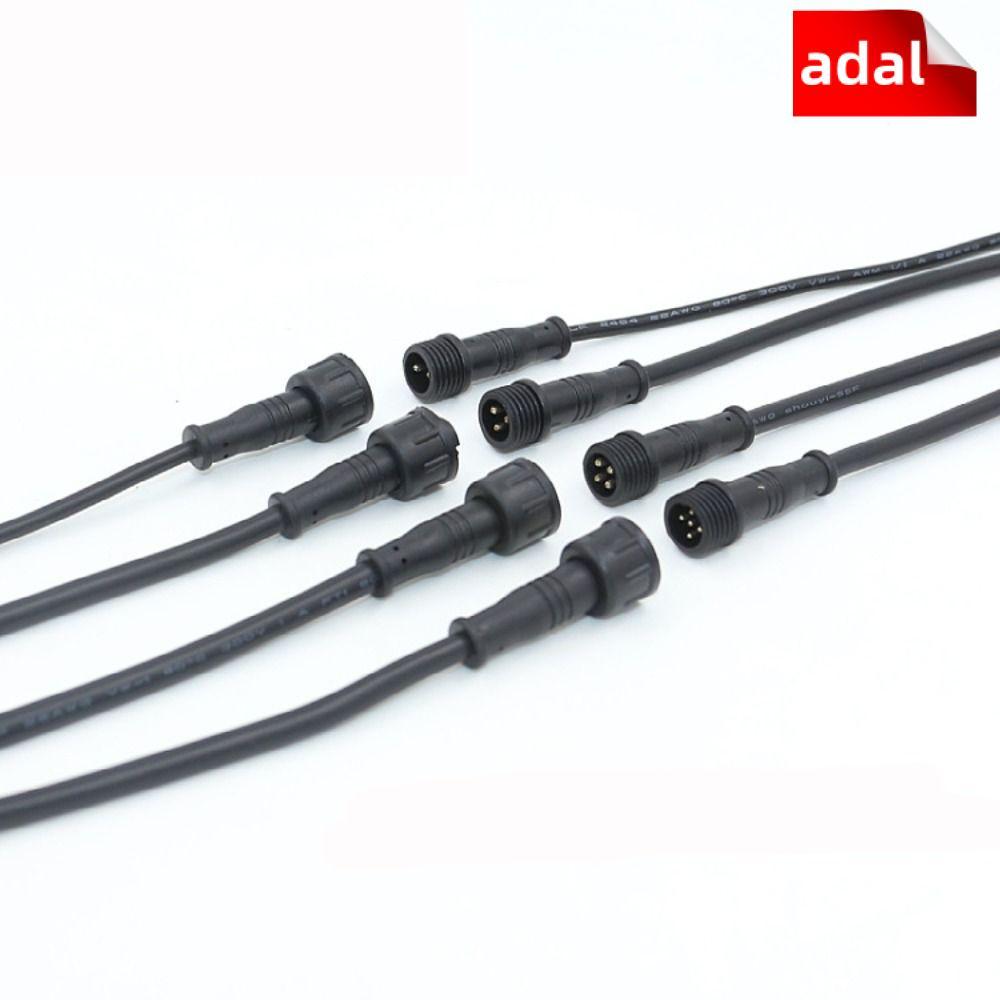 ADAL 2Pin 3Pin 4Pin แจ็ค, 20 ซม.สายสีดําชายหญิง LED Connector, ปลั๊กกันน้ํา 2Pin 3Pin 4Pin IP67 สายไ