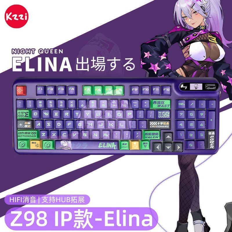 KZZI KZI Z98IP Co-Branded สามโหมดคีย์บอร์ดสองมิติ RGB Hot Swap ที่กําหนดเอง Gaming Office M