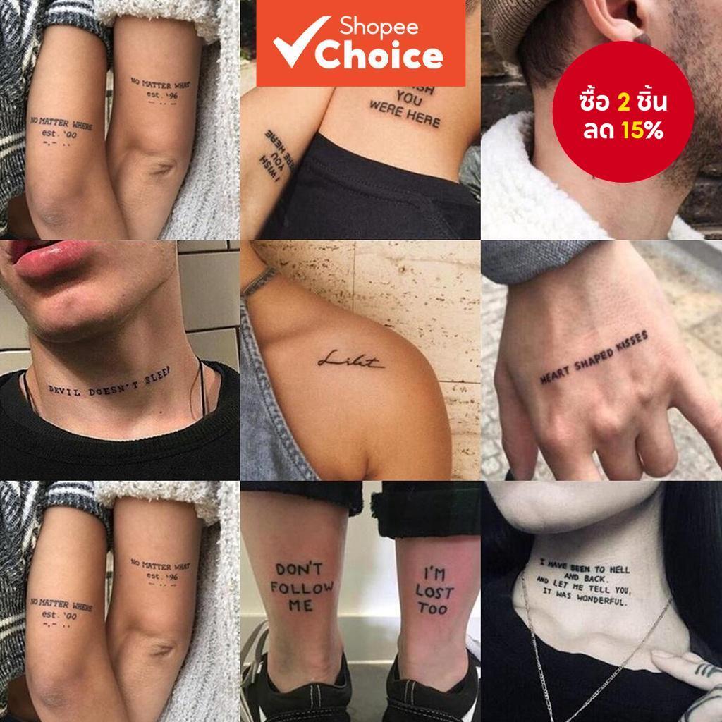 Magic Tattoo Sticker Waterproof Lasts 15 วัน Small English Pattern Body Art