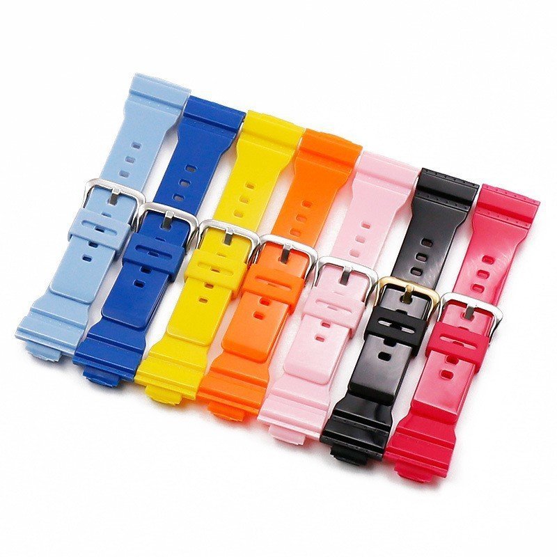 สายนาฬิกาเรซินเคลือบเงาสําหรับผู้ชายและผู้หญิง ใช้ได้กับ Casio BABY-G BA-110 BA-111 BA-112 สายรัดเปลี่ยนหัวเข็มขัดแบบหมุด
