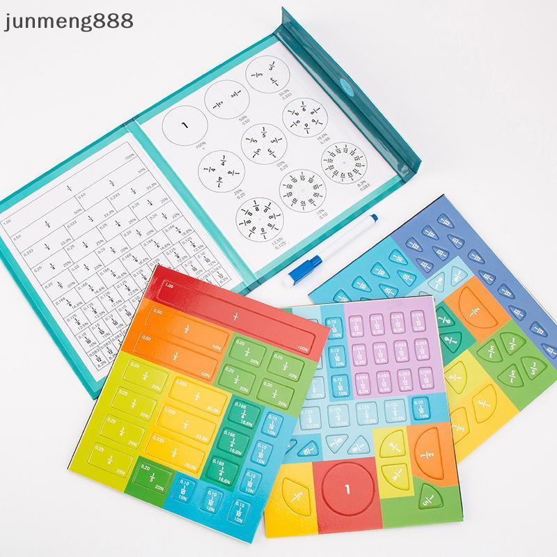 Junmeng888 Magnetic Fraction Demonstration Book, กระเบื้องเศษส่วนแม่เหล็ก, การจัดการเศษส่วน, Score D
