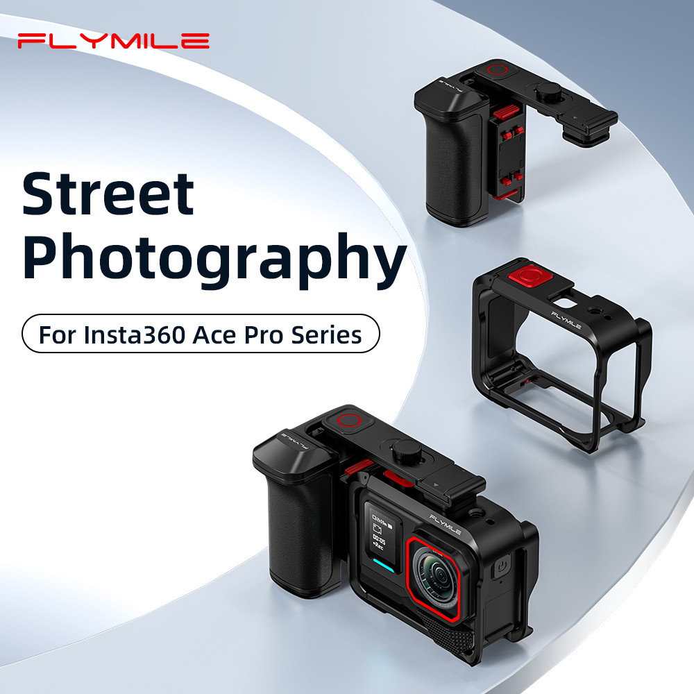 Flymile Xplorer Handle Grip Kti สําหรับ Insta360 Ace/ Ace Pro/ Ace Pro2, Street Photo Vlog Grip Moun