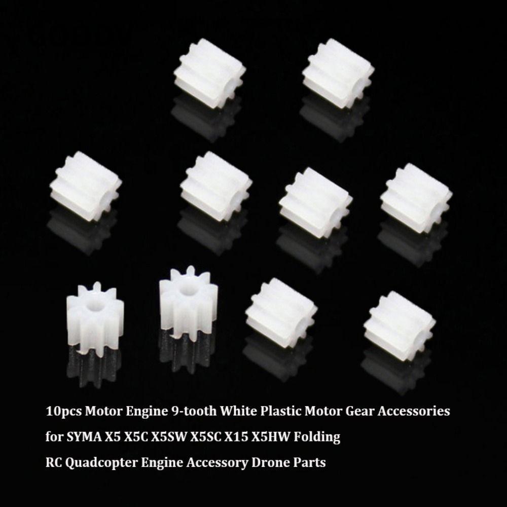 GOODV 10pcs อุปกรณ์มอเตอร์เกียร์, 9 ฟันพลาสติกมอเตอร์เกียร์,พับ Quadcopter Drone อะไหล่สําหรับ SYMA 