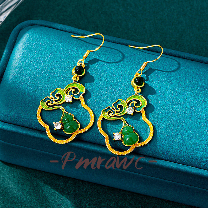 ต่างหูน้ําเต้าลายเมฆกลวงสไตล์วินเทจ เอฟเอส4363