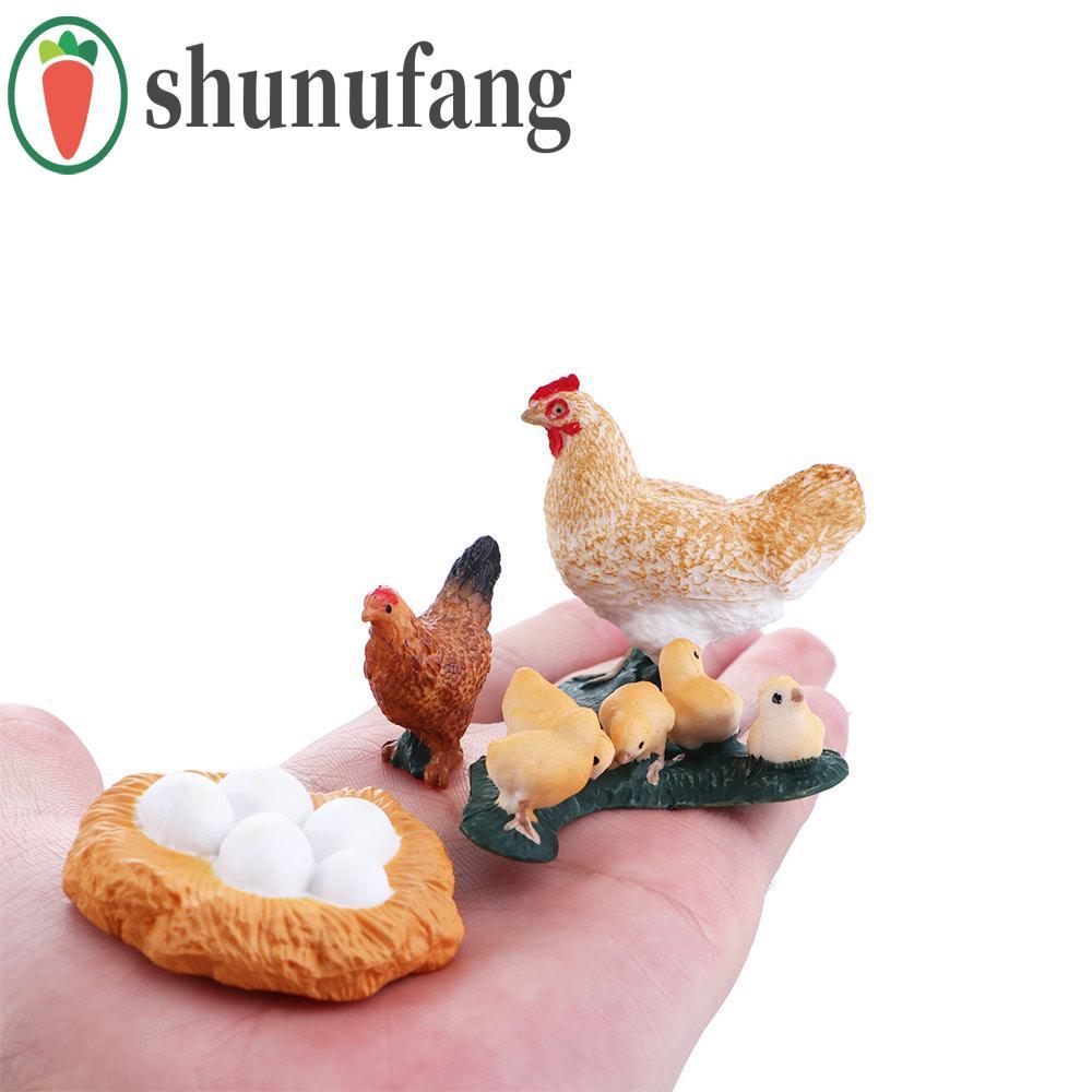 UNUF Life CYCLE ตัวเลขเด็ก 4 ชิ้น/เซ็ต Swan รุ่น Cock สัตว์ปีก Growth CYCLE ของเล่นเพื่อการศึกษารอบเ