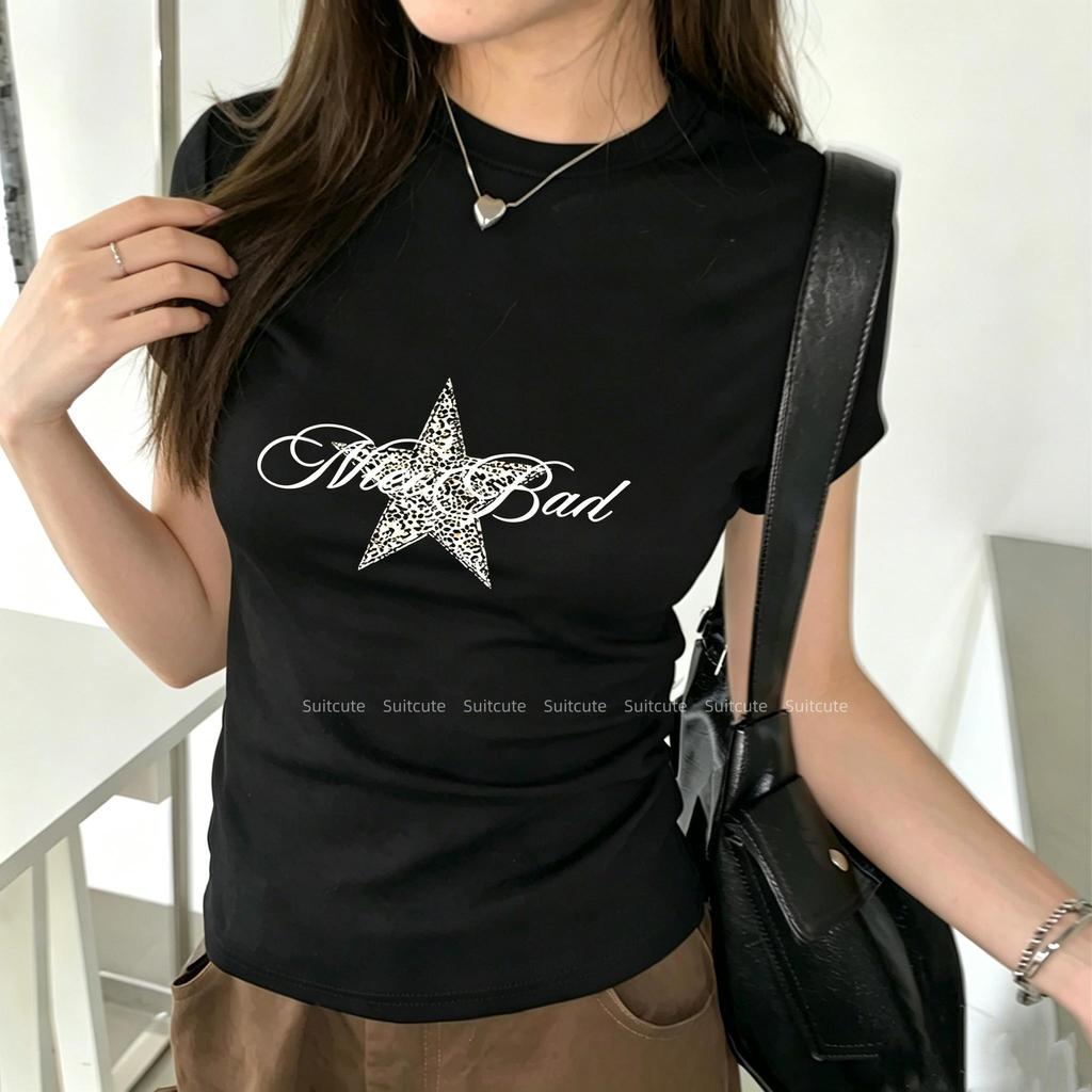 Suitcute D236 เสื้อแขนสั้นลายแฟชั่น ใส่ได้ทุกโอกาส
