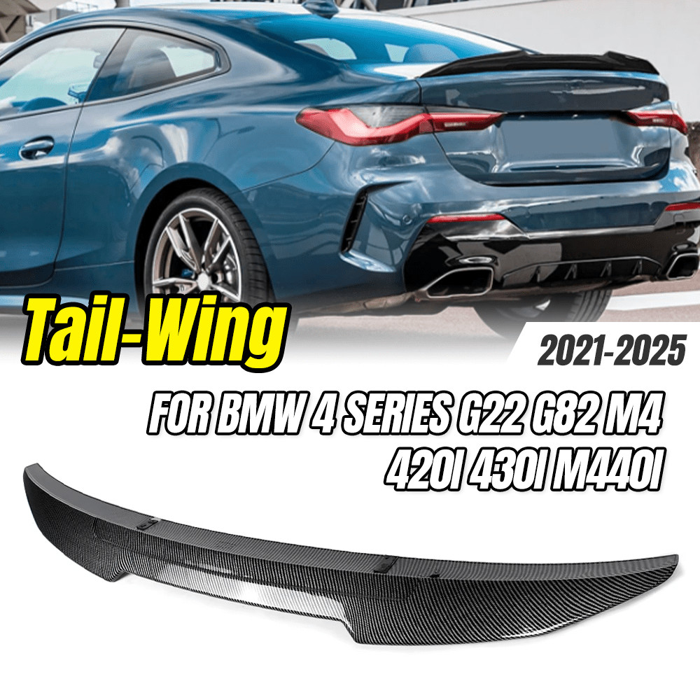 สําหรับ BMW 4 Series G22 G82 M4 420i 430i M440i 2021-2025 PSM/M4/MP Gloss สีดําด้านหลังสูง Kick Duck