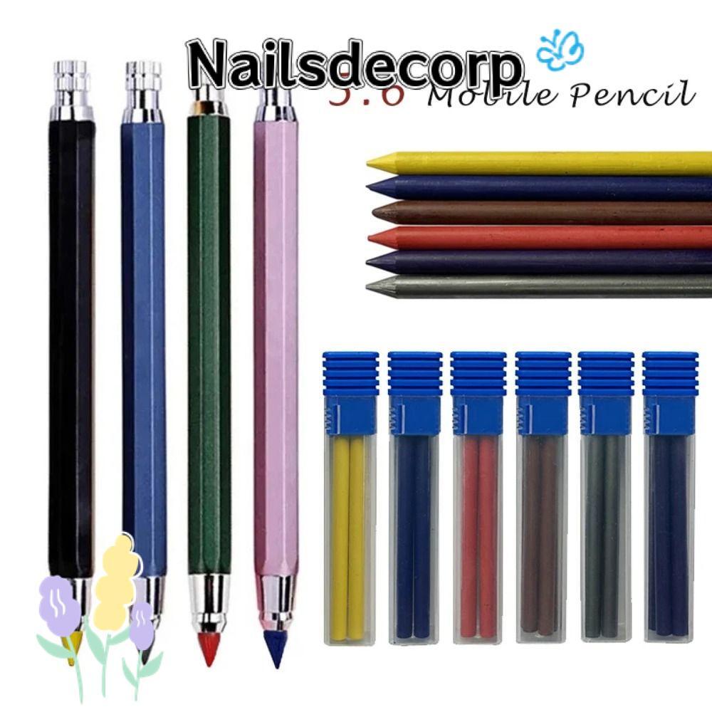 NAILS ดินสออัตโนมัติ,วาดเขียนเครื่องมือ 2B/4B/6B/8B ดินสอเติมดินสอ, Creative โลหะ Sketch การออกแบบกา