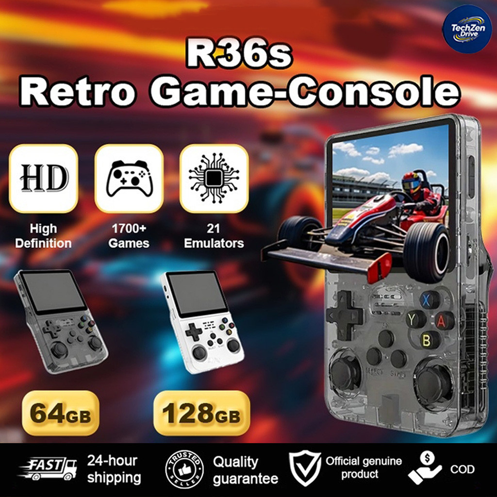 เครื่องเล่นเกมพกพา New R36S R36H Retro Game Console 128GB วิดีโอเกม  เครื่องเกมพกพา Gameboy