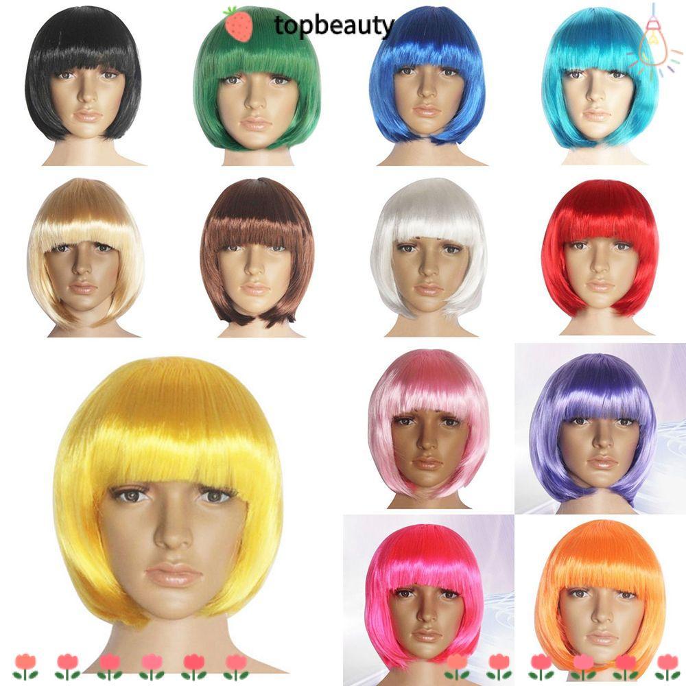 Topbeauty วิกผมบ๊อบ 14 สีปาร์ตี้เครื่องแต่งกายตรง