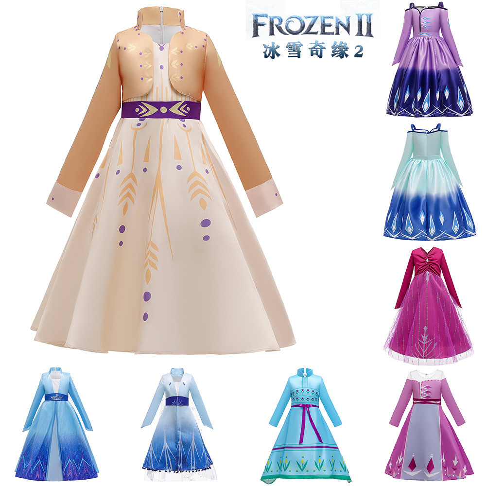 Frozen Frozen Frozen II Elsa Anna ชุดเจ้าหญิงเครื่องแต่งกาย Frozen ที่ได้รับอนุญาตชุดเด็ก High-End ของขวัญวันเกิดวันเด็ก